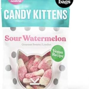 Candy Kittens Sour Watermelon Vegan Sweets – Palm Oil Free, Natural Fruit Flavour Candy – Gummy Chewy Gourmet Sweets (145g (Pack of 7))