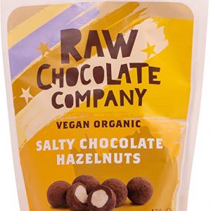 The Raw Chocolate Company Vegan Salted Chocolate Hazelnuts 450g – Organic Raw Lactose Free Dark Chocolate – 72% Cacao – Vegan Snacks – Gluten & Dairy Free Chocolate