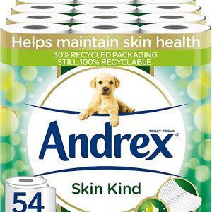 Andrex Toilet Roll – Skin Kind Toilet Paper with Aloe Vera Extract, 54 Toilet Rolls