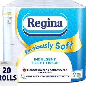 Regina Seriously Soft Indulgent Toilet Tissue, 20 Rolls, Biodegradable Packaging