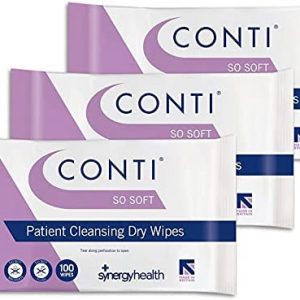 Conti So Soft Large Patient Cleansing Dry Wipes (3 Packs of 100 Dry Wipes)
