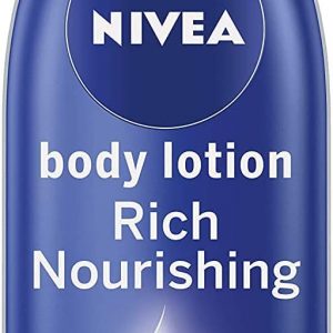 NIVEA Rich Nourishing Body Lotion (400ml), 48hr Replenishing Body Lotion, Intensive Moisturising Cream with Almond Oil, Creamy Hydrating Formula