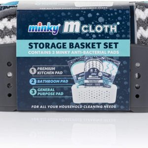 Minky Grey M Cloth Storage Basket Set