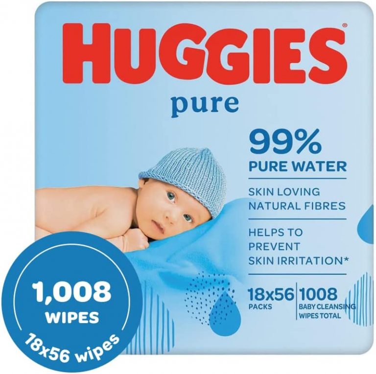 Huggies Pure, Baby Wipes, 18 Packs (1008 Wipes Total) – 99 Percent Pure Water Wipes – Fragrance Free for Gentle Cleaning and Protection – Natural Wet Wipes